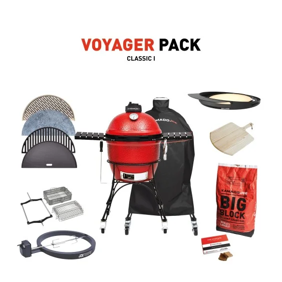 Kamado Joe Classic I Voyager Pack BBQ - Classic 1 free delivery