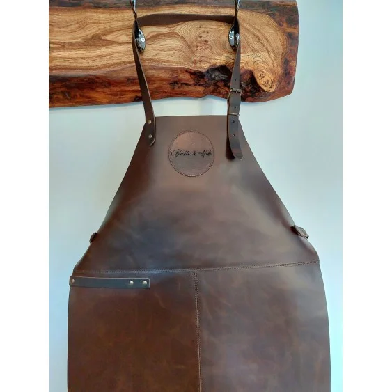 Buckle & Hide Leather Apron - Chocolate - BBQ Apron